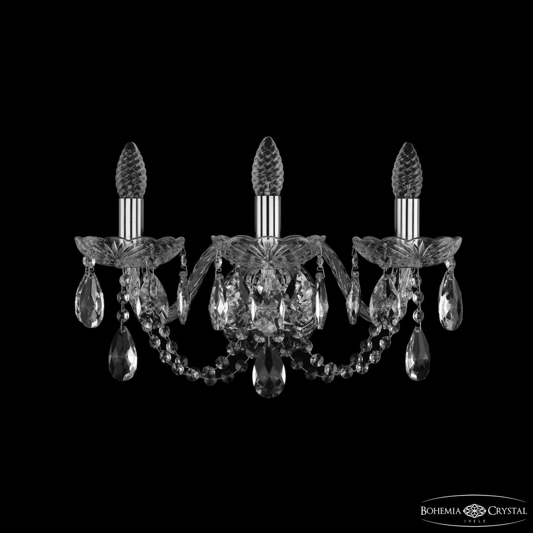 Бра хрустальные 1402B/3/160/XL Ni Bohemia Ivele Crystal