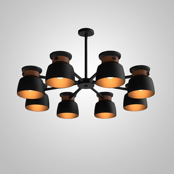 Люстра на штанге LOOP L8 Black by ImperiumLoft