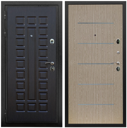 Дверь входная Graf Триумф МДФ 16 мм ФЛ-183 Венге / МДФ 6 мм В-03 молдинг Венге светлый