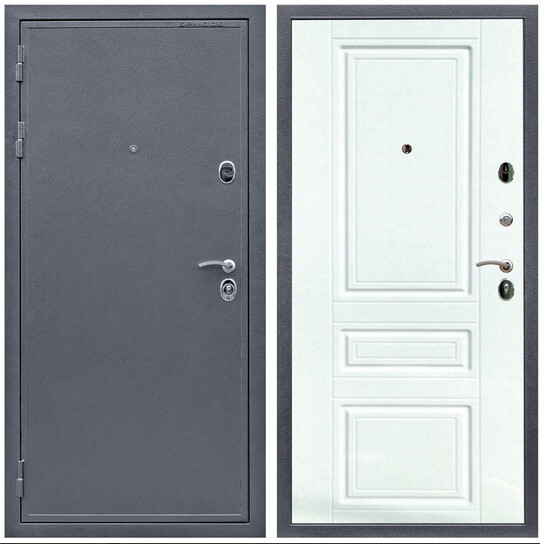 Дверь входная Graf Престиж Антик серебро / МДФ 16 мм ФЛ-243 Софт милк