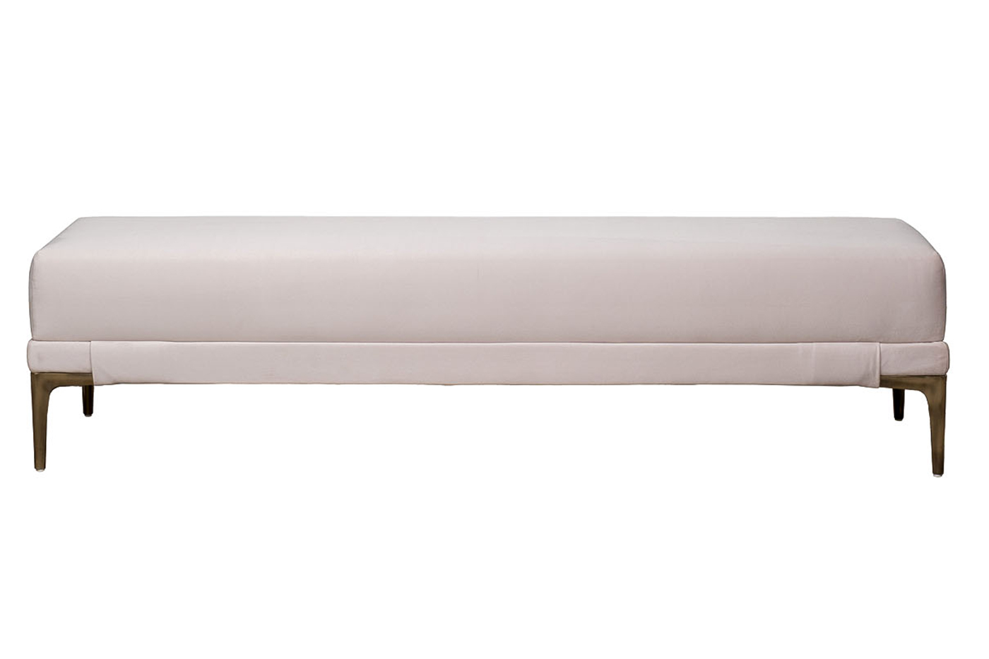 Банкетка Prima на металлических опорах серо-бежевая Garda Decor PRIMA-Б160-2К-Серо/беж-Роман23