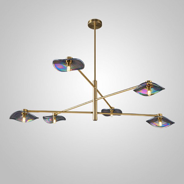 Потолочная люстра MILIAN CH L6 Brass Cognac by ImperiumLoft