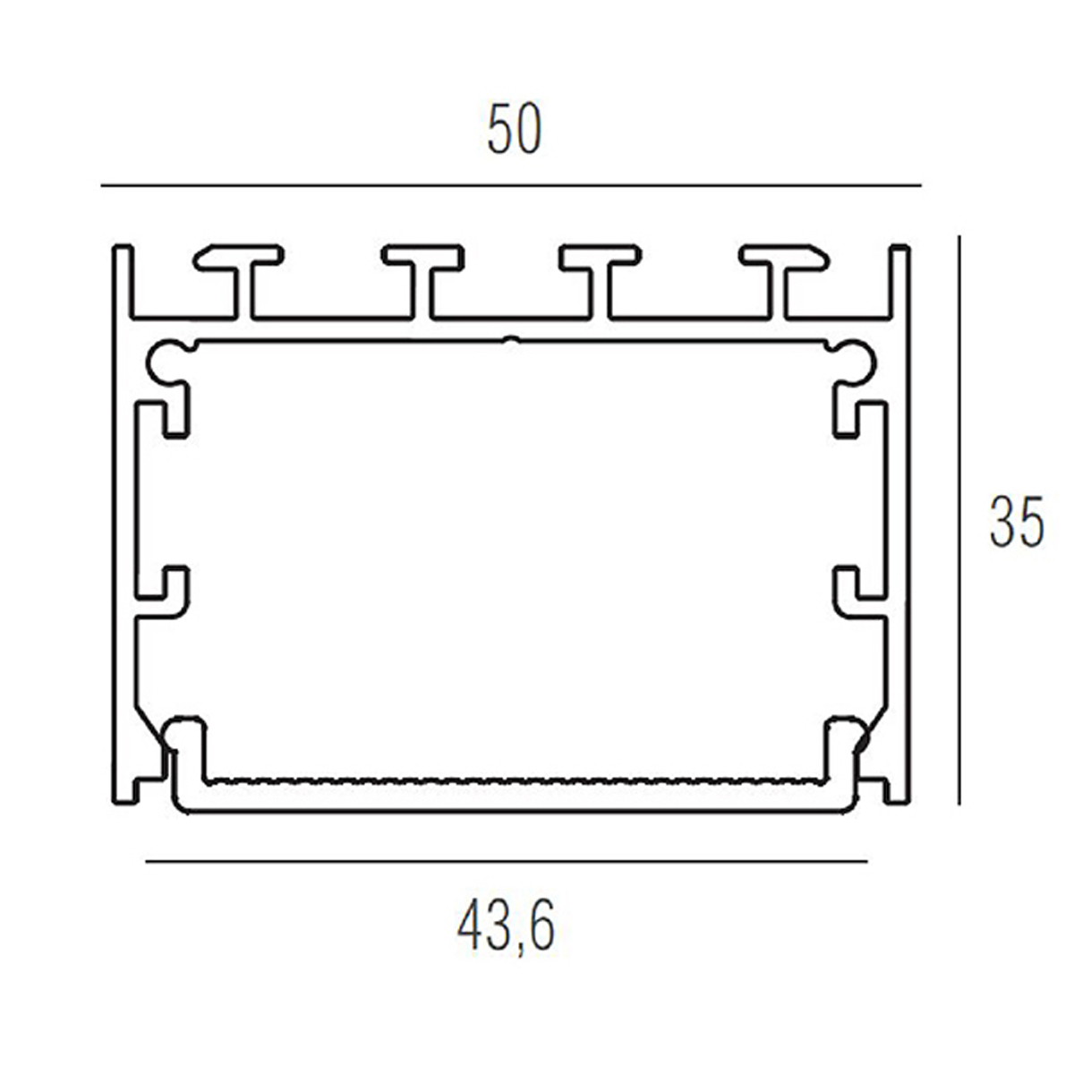 Подвесной/накладной алюминиевый профиль Donolux DL18511RAL9003