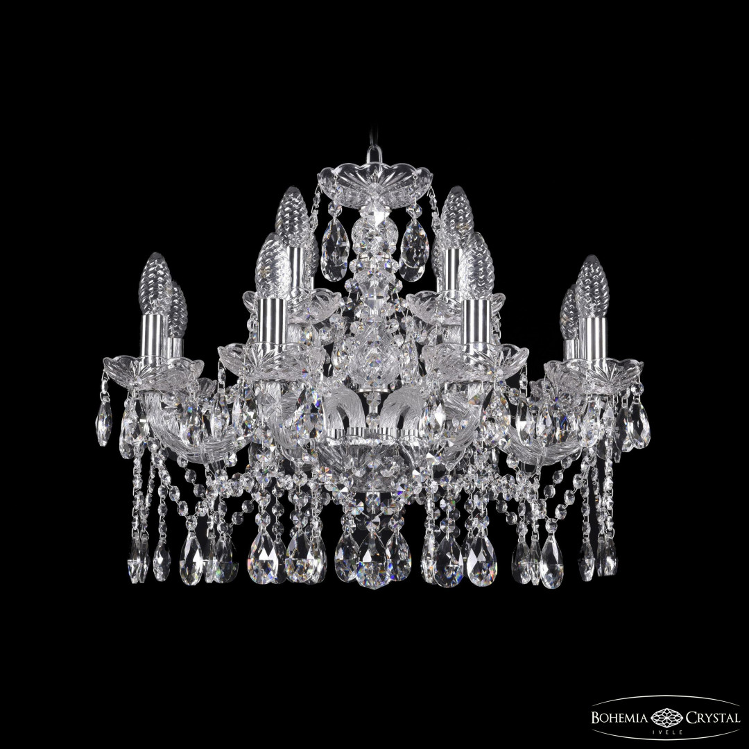 Люстра хрустальная 1413/8+4/200 Ni