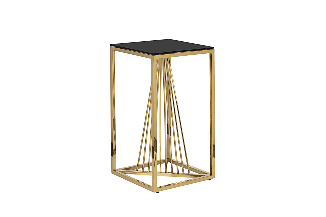 Столик журнальный высокий черное стекло/золото Garda Decor 13RXET8082L-GOLD