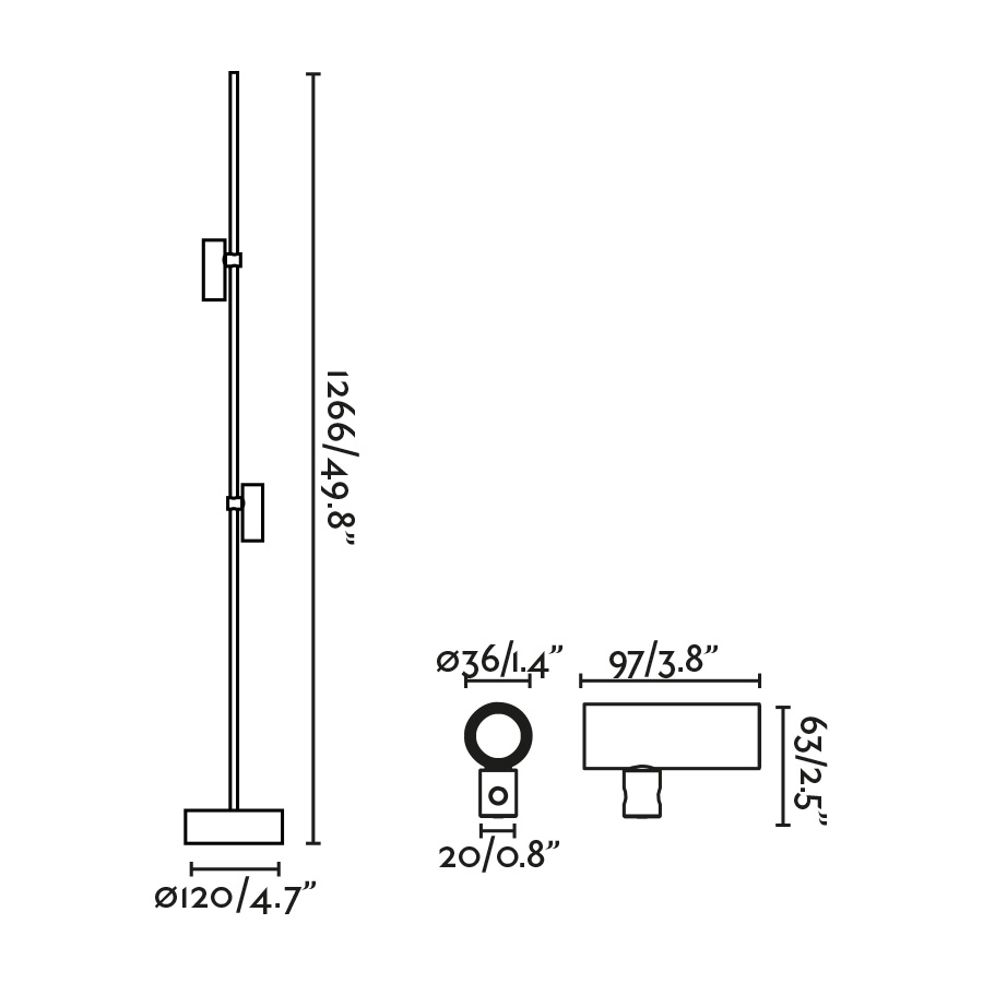 CLAP 1266 Черный маяк 2x6 Вт 3000K 38° Faro