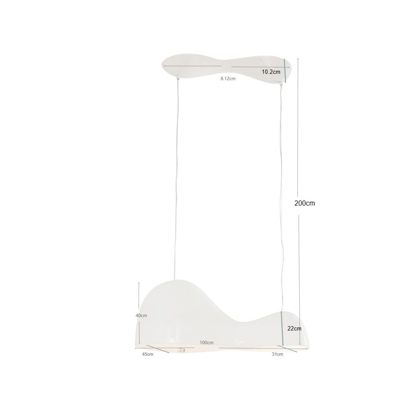 Светильник подвесной KARE x Karim Rashid Cloud Beam Double White 100cm KARE 57756