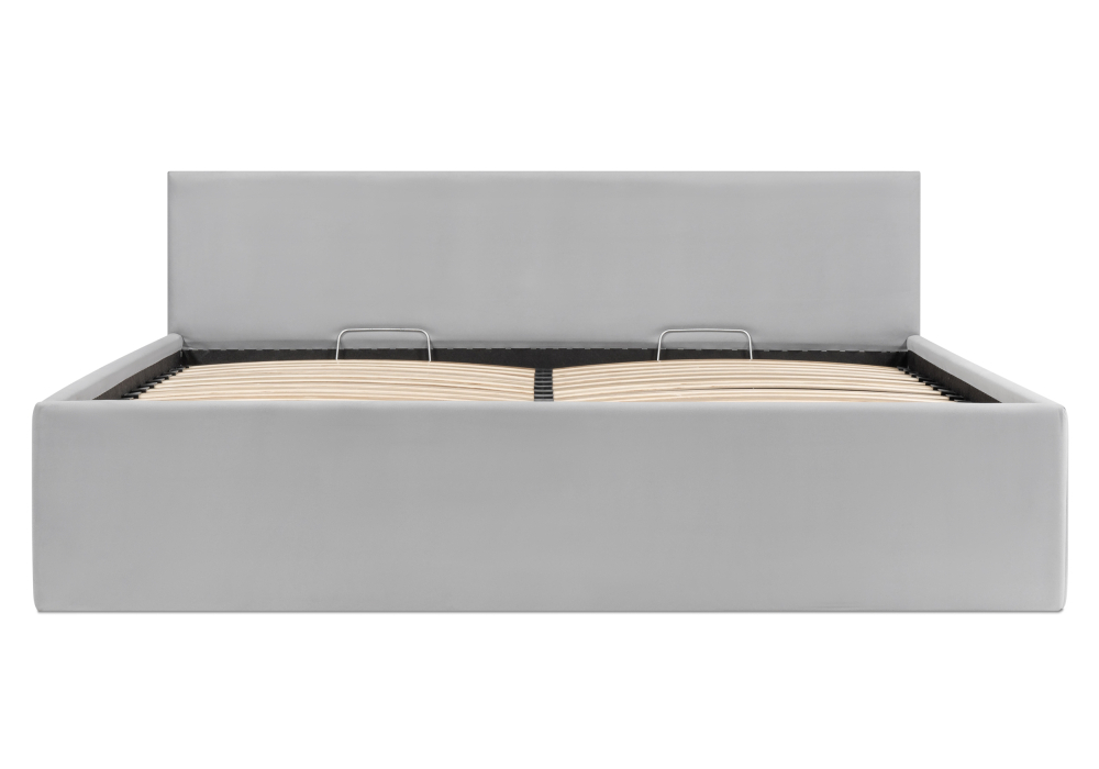 Кровать Woodville Оливия 160х200 с ПМ светло-серая 533901