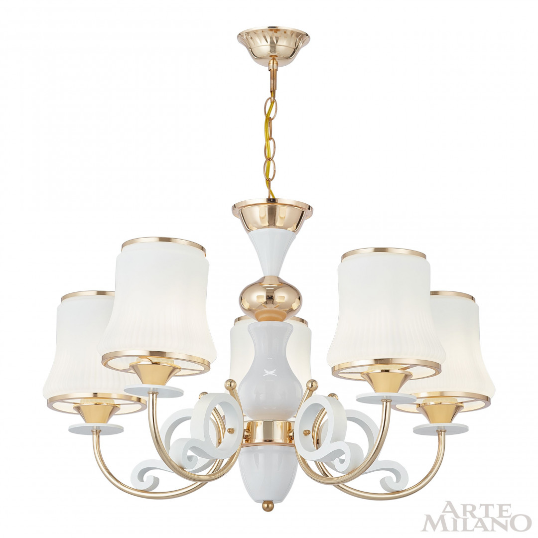 Люстра подвесная с плафонами 301097/5 Wh/Gd Arte Milano