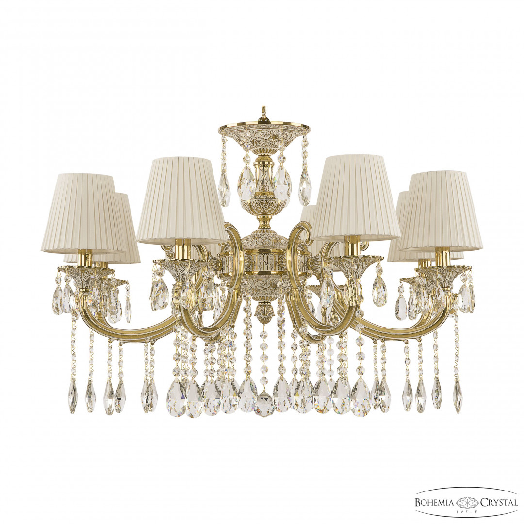 Люстра бронзовая с хрусталём с абажурами 72209/8/250 A GW ST1