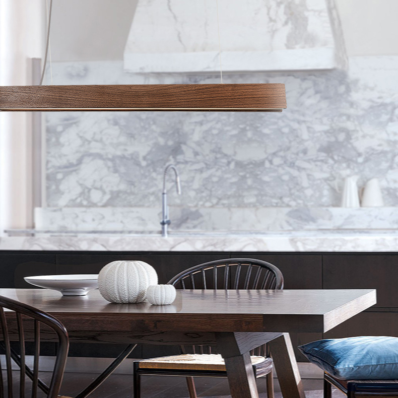 Подвесной реечный светильник RISTON Dark brown by ImperiumLoft