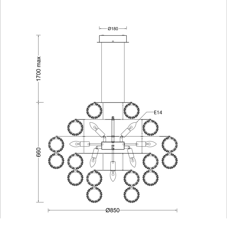 Люстра подвесная Fluorite FL1107-25P