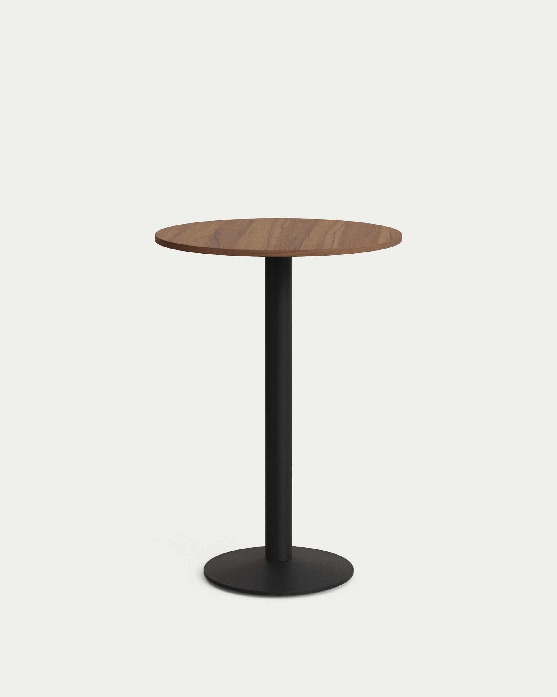 Esilda Круглый стол из меламина с ореховой отделкой и черной металлической ножкой  Ø60x96 La Forma (ex Julia Grup)