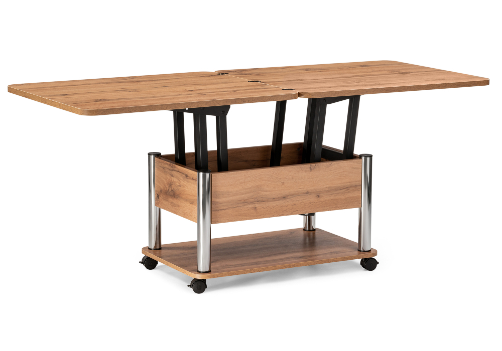 Стол-трансформер Woodville Виват дуб вотан / хром 490590