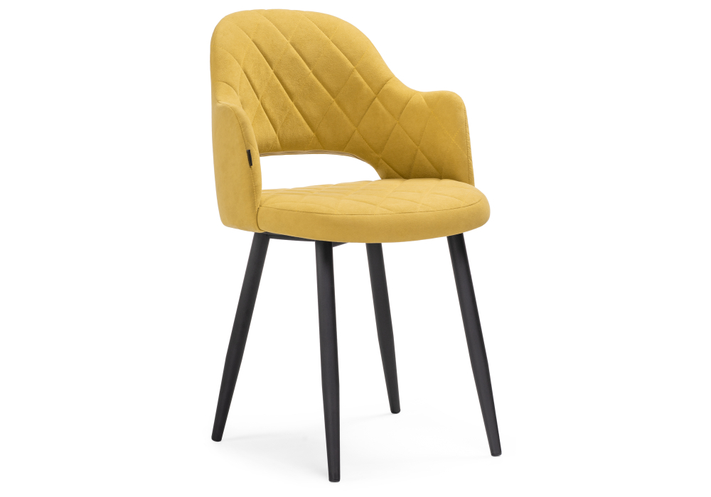 Стул Woodville Гутрид ромбы спереди горчичный / черный 504183