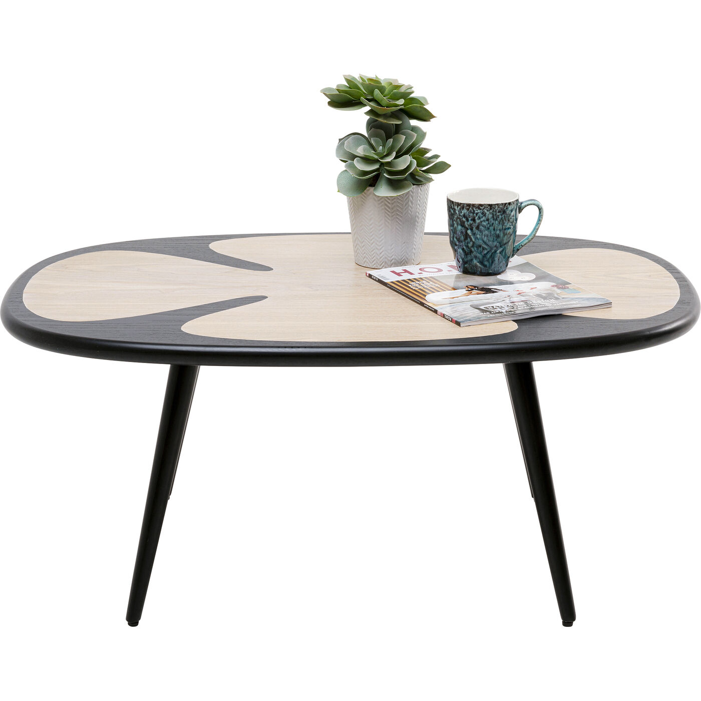Стол кофейный KARE x Karim Rashid Petal Nature Black 90x60cm KARE 70845