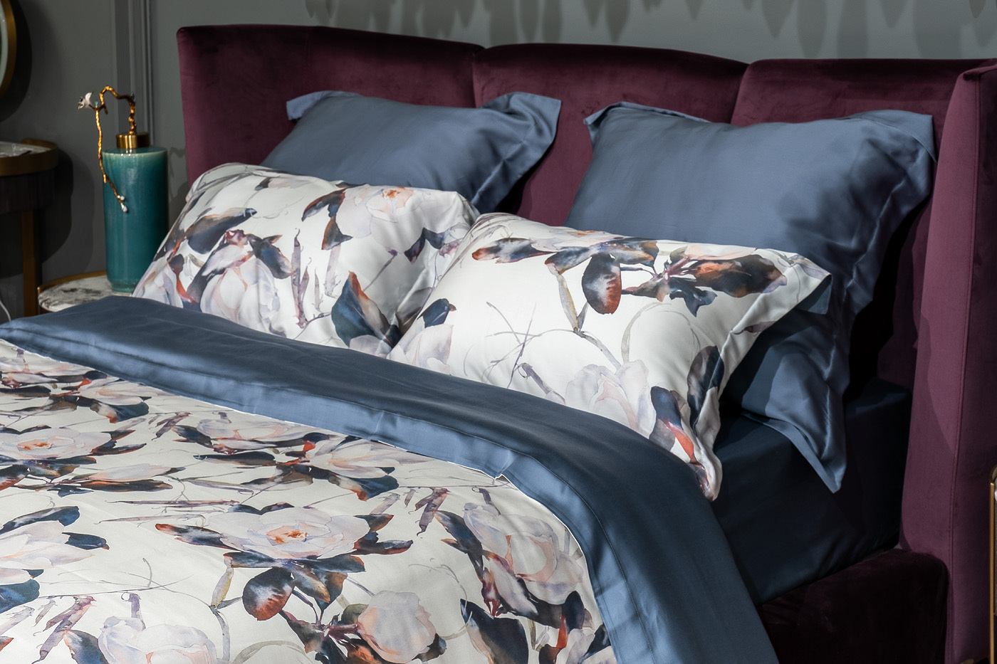 Пододеяльник Сопрано Магнолия 145х210см синий Garda Decor 131SH-276-POD MAG SOPR SIN