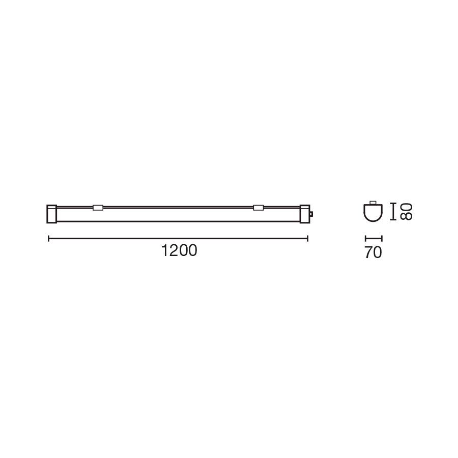 Потолочный светильник PROOFLINE ESTANCA 1200mm 45W 3000K CRI80 IP65 CASA Faro
