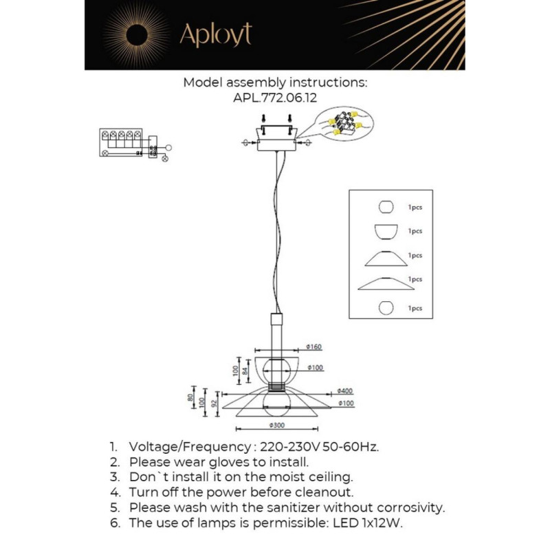 Подвесной светильник APLOYT APL.772.06.12