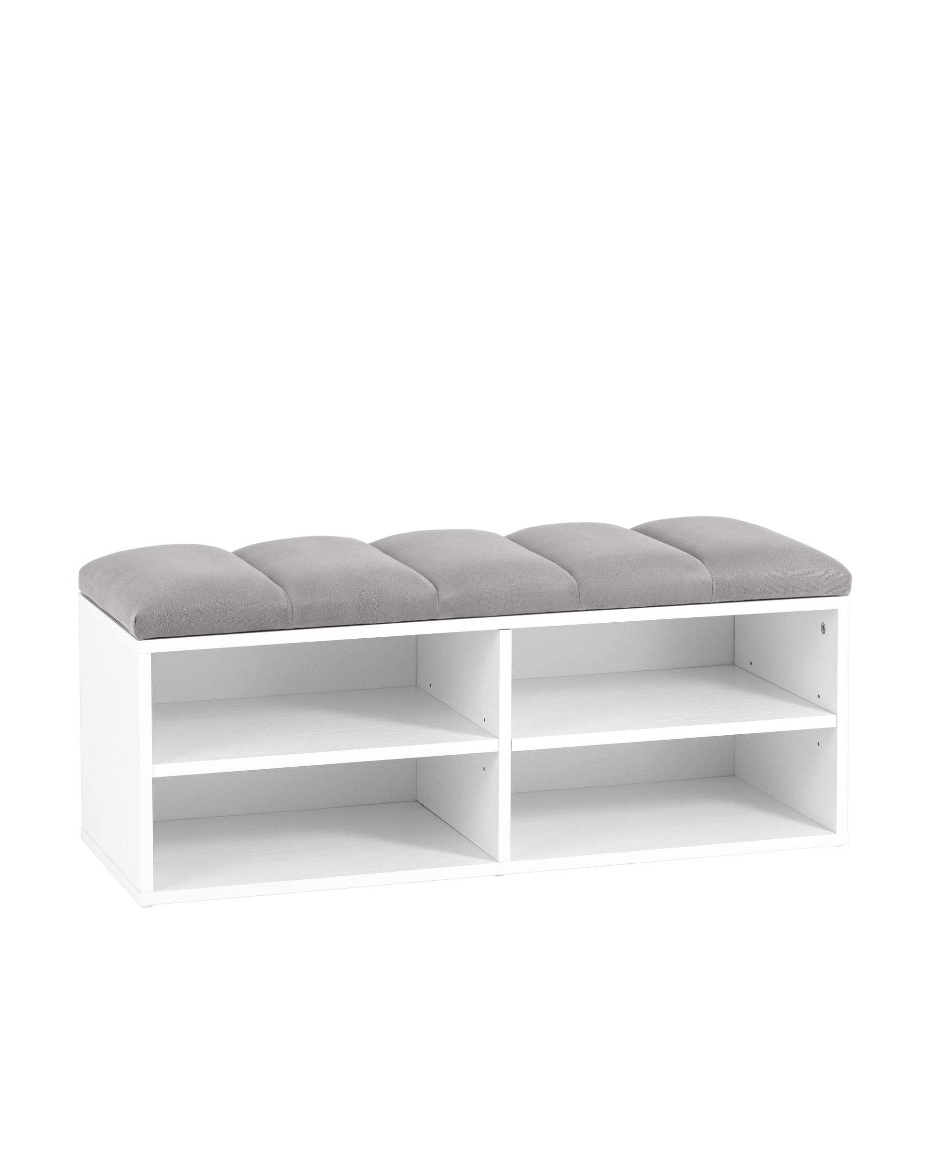 Обувница Хольст 2 белая велюр серый Stool Group