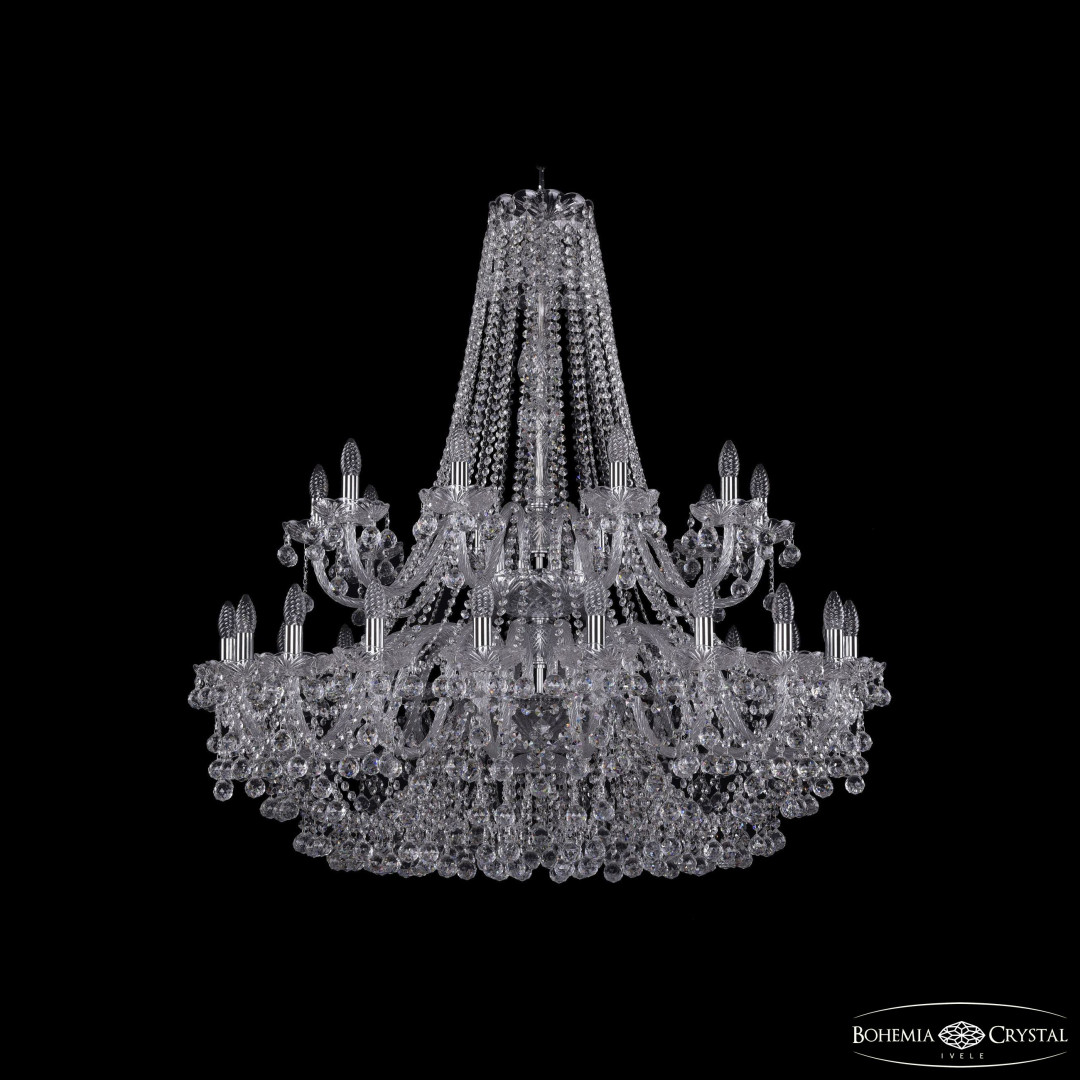 Люстра хрустальная 1409/20+10/400/2d Ni