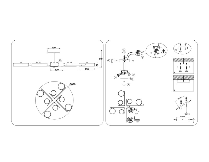 Люстра на штанге Ambrella Light FL516339