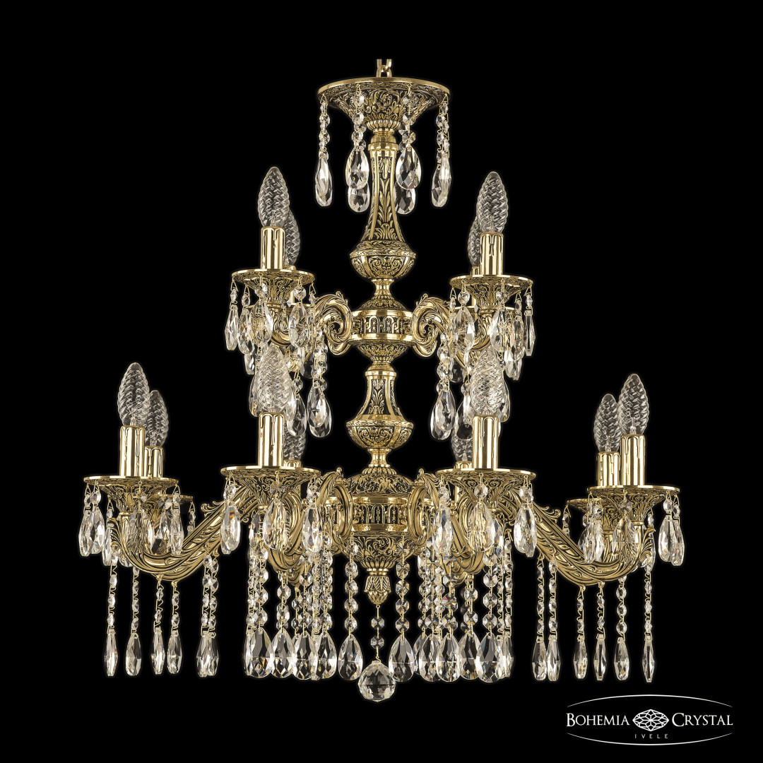 Люстра бронзовая с хрусталём 71102/8+4/210/2d A GB