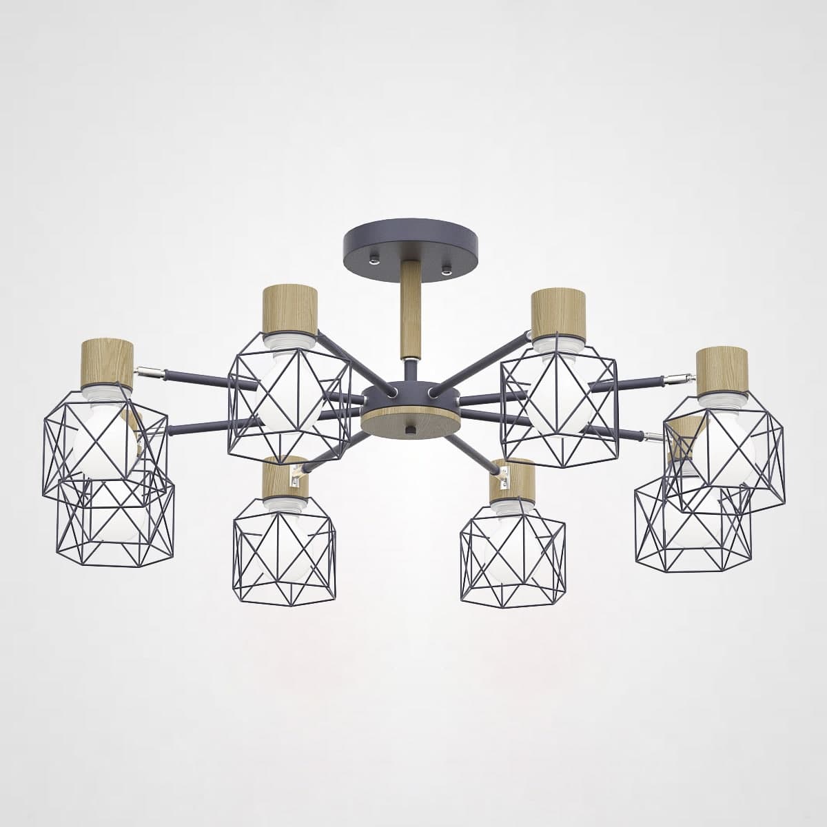 Потолочная люстра CORF B3 Gray 8 lamps by ImperiumLoft