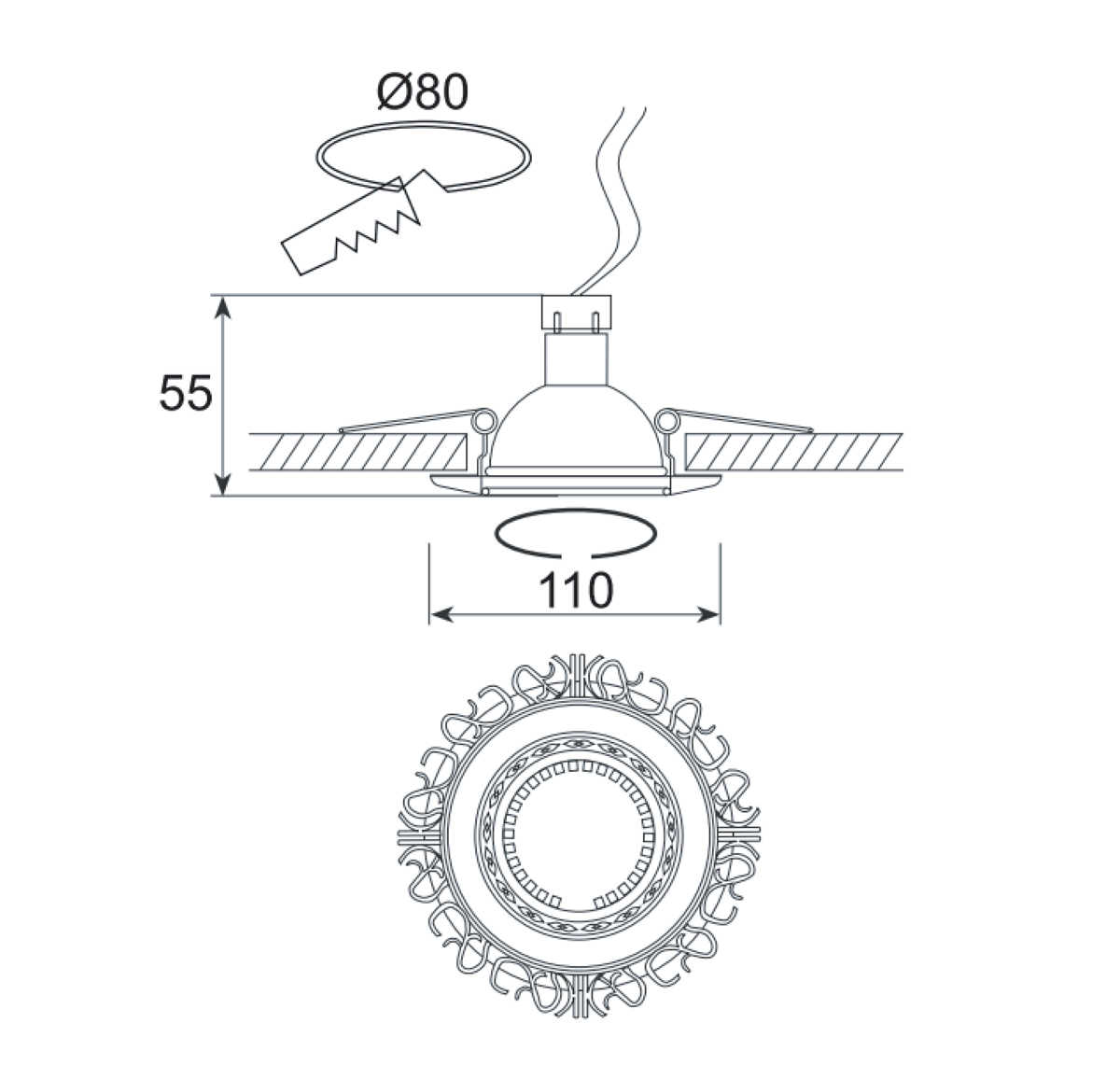 Встраиваемый светильник Donolux A1551-Pat.Silver
