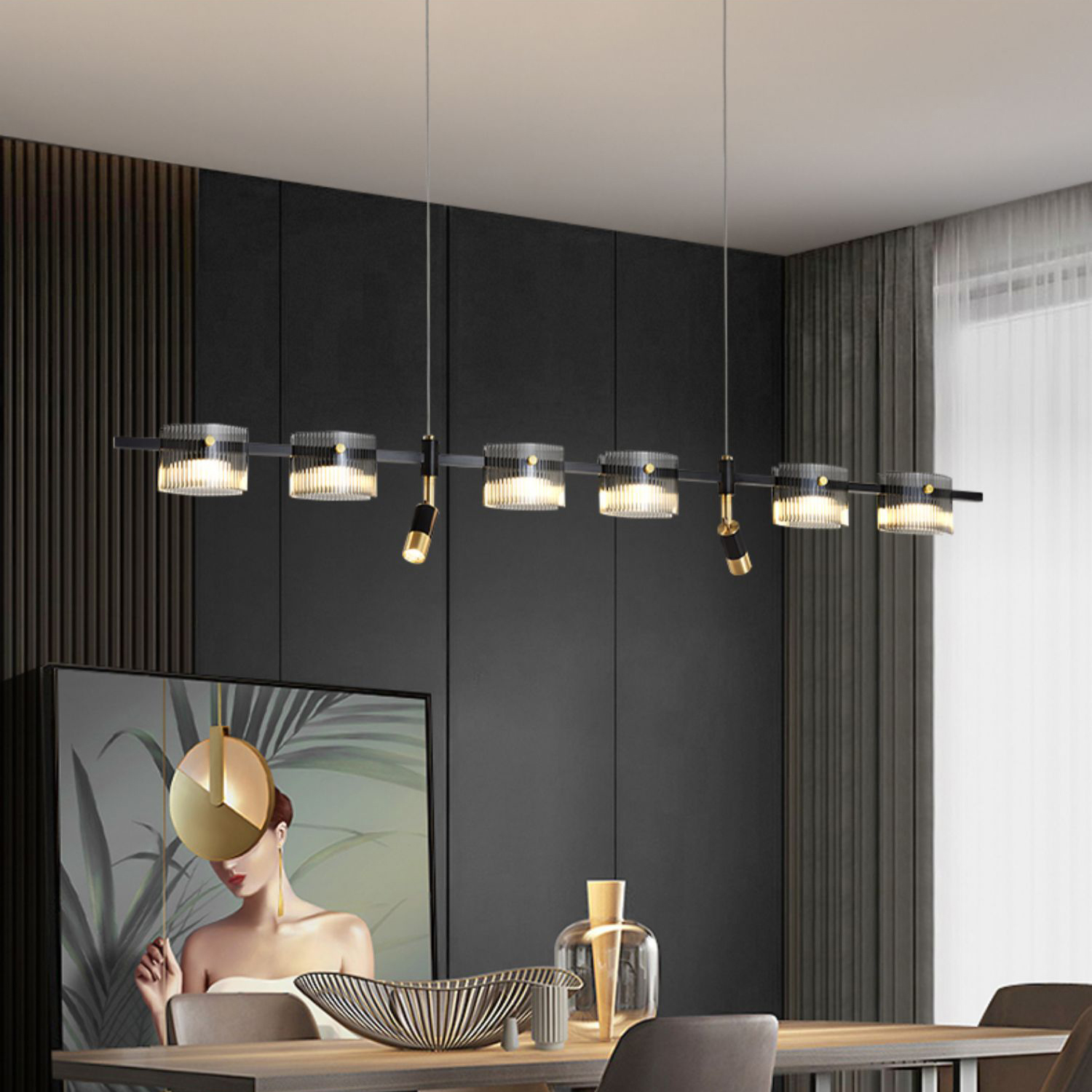 Подвесной светильник NICOLETTA C LONG L100 Black by ImperiumLoft