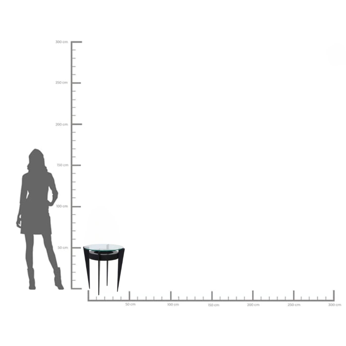 Стол приставной Nino Black Ø45cm KARE 71288