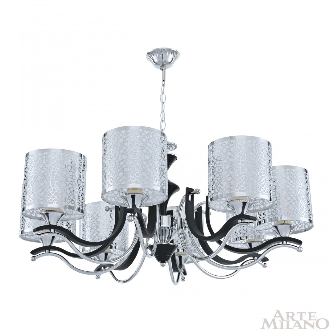 Люстра подвесная с плафонами 306787/8 Bk/Ni Arte Milano