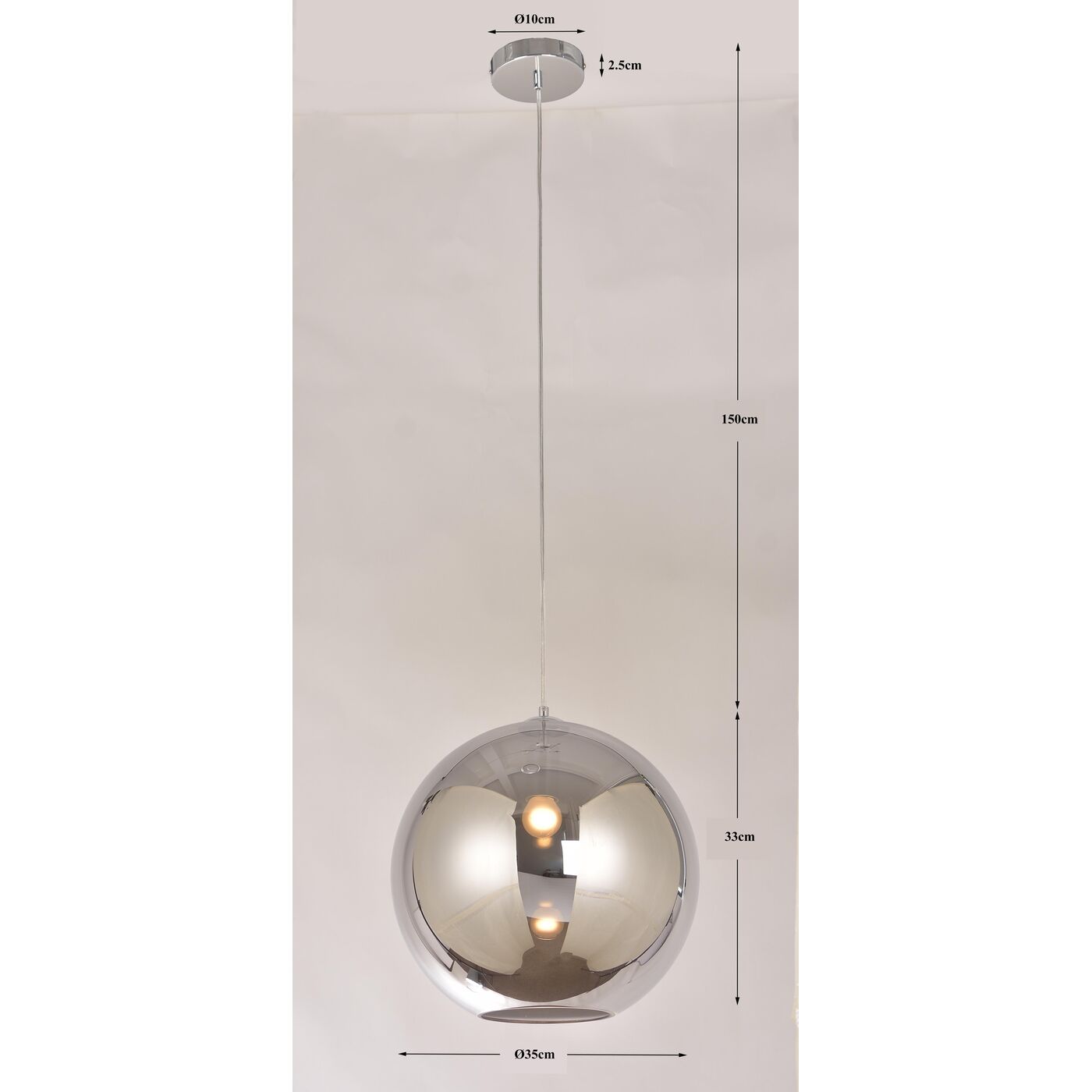 Светильник подвесной Caldaia Silver Ø35 см KARE 56410