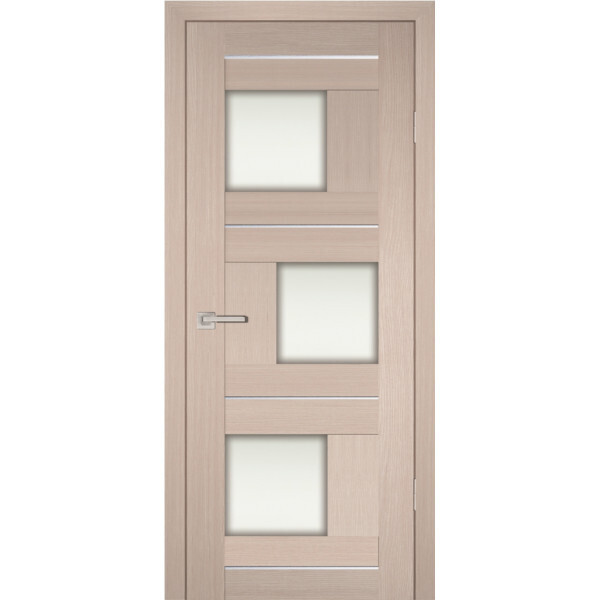 Межкомнатная дверь Graf PS-13 белый сатинат Капучино Мелинга (2000 х 900)