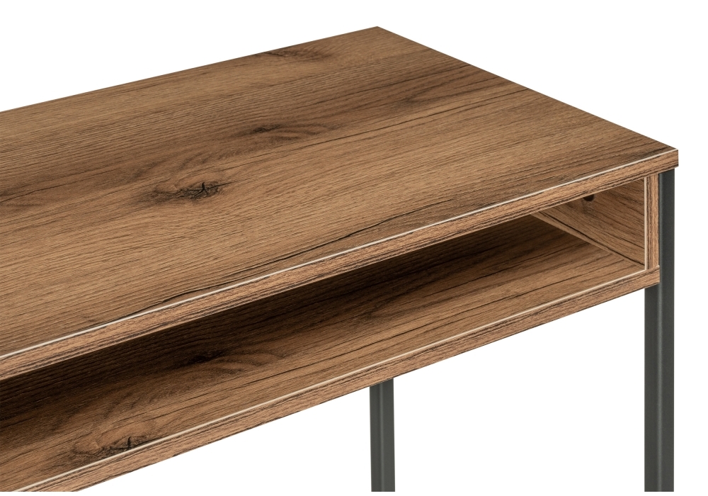 Стол Woodville Лео Лофт черный матовый / дуб делано темный 489680