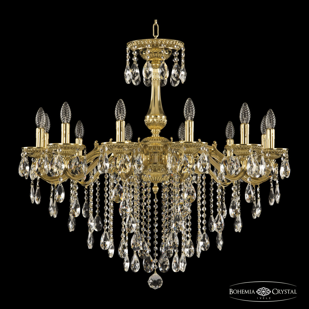 Люстра бронзовая с хрусталём 75102/12/300 B G