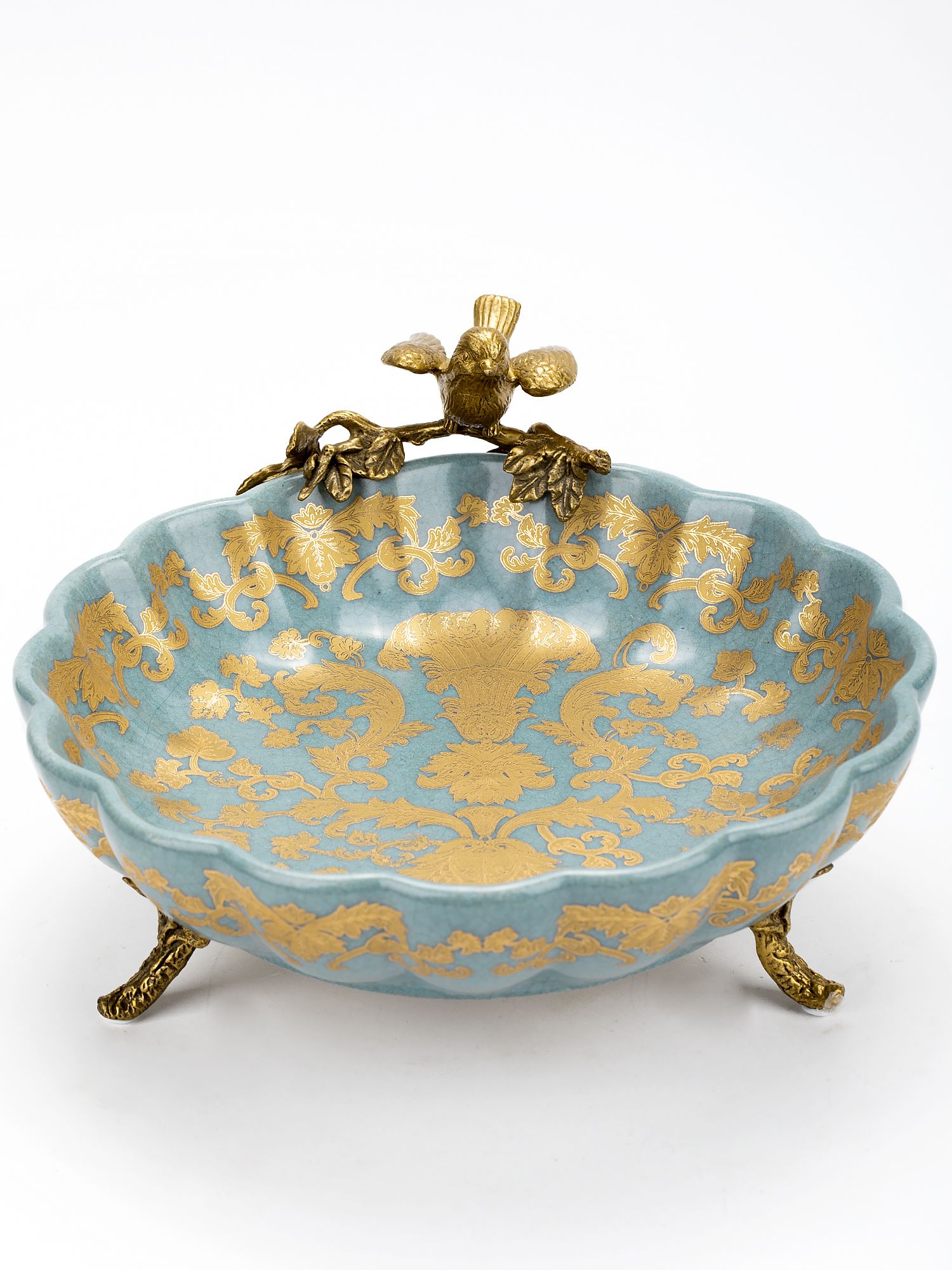 Блюдо с птичкой Glasar 31G2430/C443C/NB4199