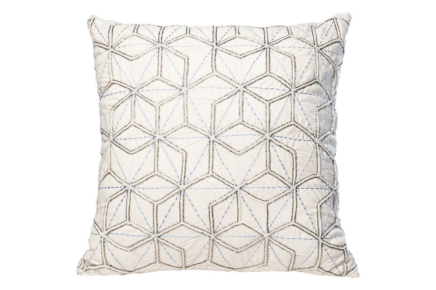 Подушка декоративная с бисером "Шестигранники" белая Garda Decor 70SW-20712