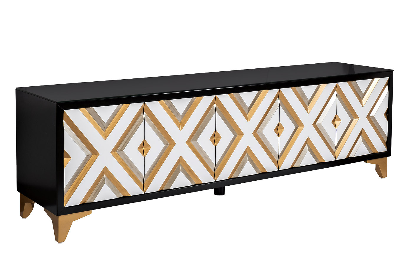 Тумба под телевизор с ромбовидным декором Garda Decor ART-2924-TV