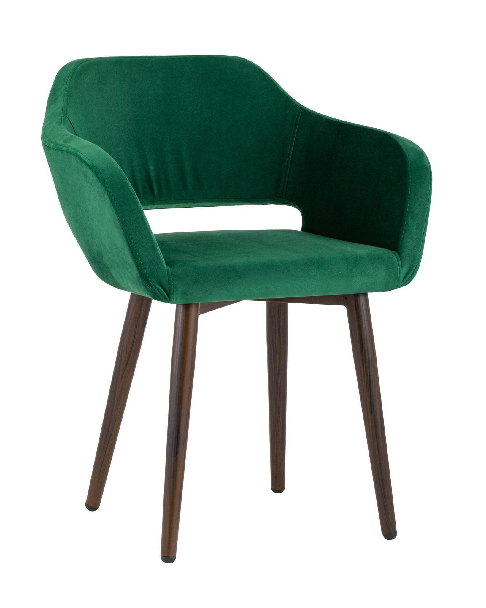 Стул с подлокотниками Саймон велюр темно-зеленый Stool Group