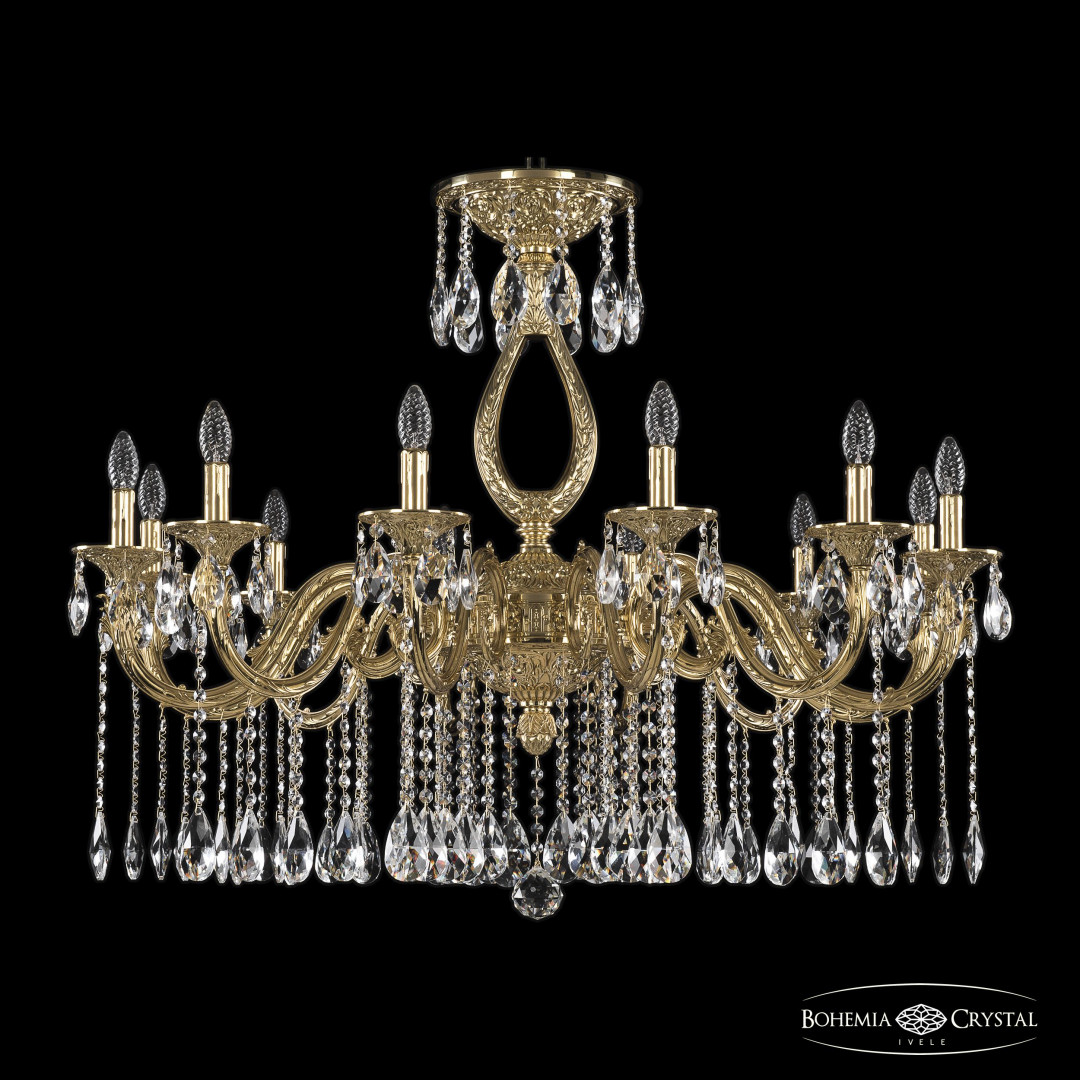 Люстра бронзовая с хрусталём 71301/12/360 A G