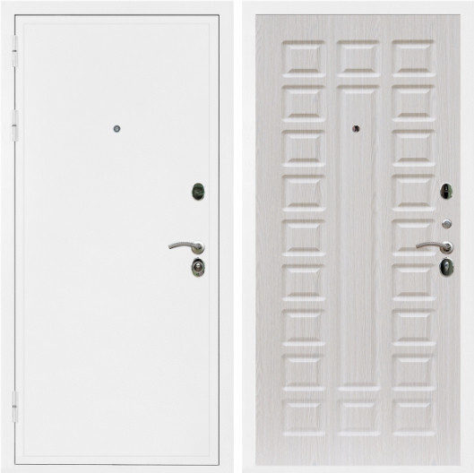 Дверь входная Graf Престиж Белая шагрень / МДФ 16 мм ФЛ-183 Сандал белый