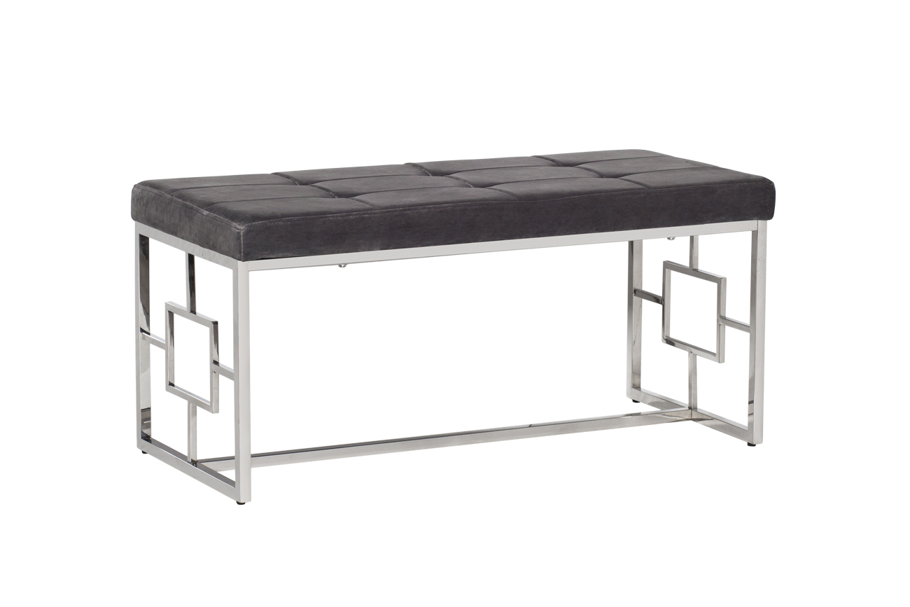 Банкетка велюровая серая Garda Decor 47ED-BEN005-GR