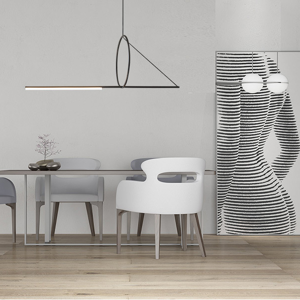 Подвесной светильник SUSPENSION CERCLE ET TRAIT – GRAPHITE SATINE L170 by ImperiumLoft