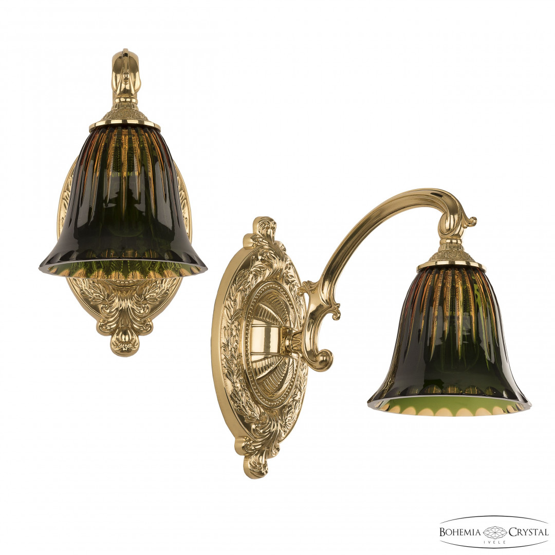 Бра бронзовые с хрусталём 7209B10/1/175 G P2 D Amber-Green/H-1K