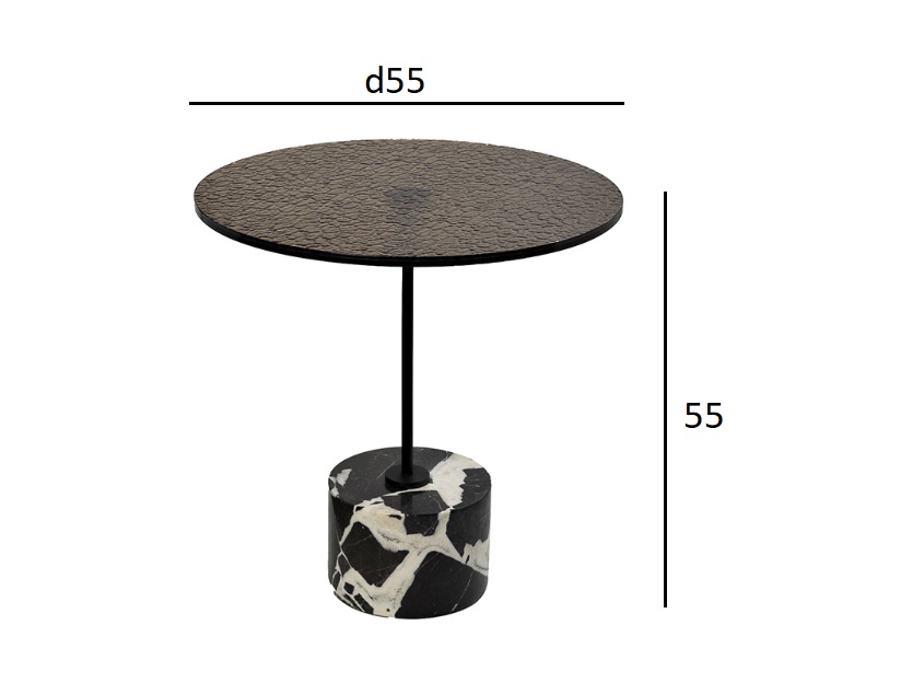 Столик журнальный стекло/черный мрамор Garda Decor 33FS-08100