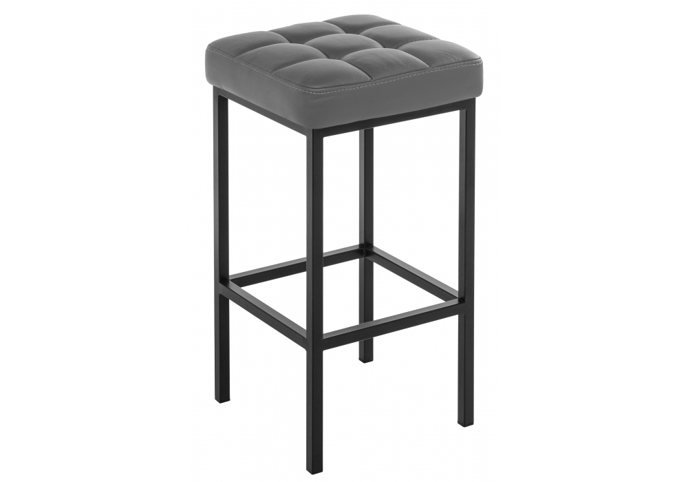 Барный стул Woodville Лофт кожзам темно-серый / черный матовый 385633