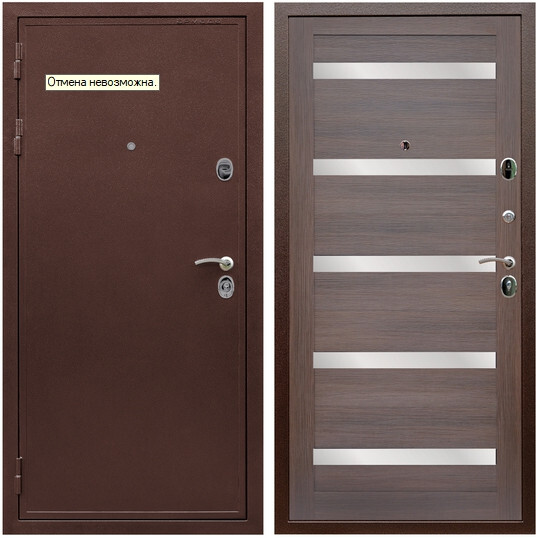 Дверь входная Graf Престиж Антик медь / МДФ 16 мм СБ-14 Эковенге стекло белое