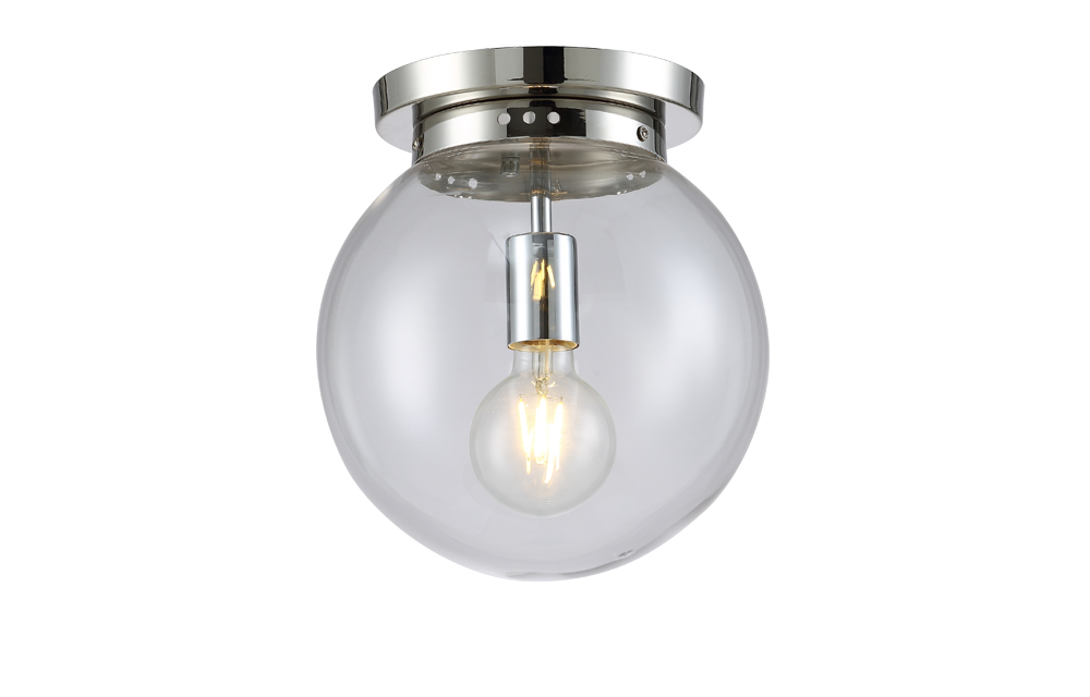 Светильник потолочный Crystal Lux MARIO PL1 D250 NICKEL/TRANSPARENTE