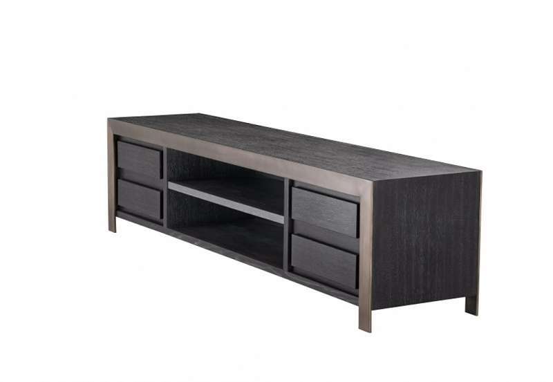 Тумба под тв Eichholtz Talbot charcoal grey oak ven med bronze 115094